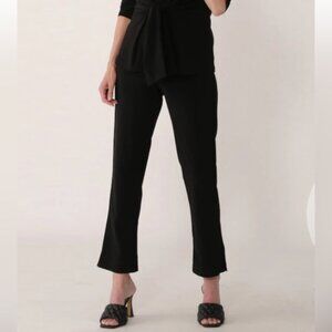New Brian Bailey Black Cropped Slim Pull On Stretch Ponte Pants Size XL bin 4E